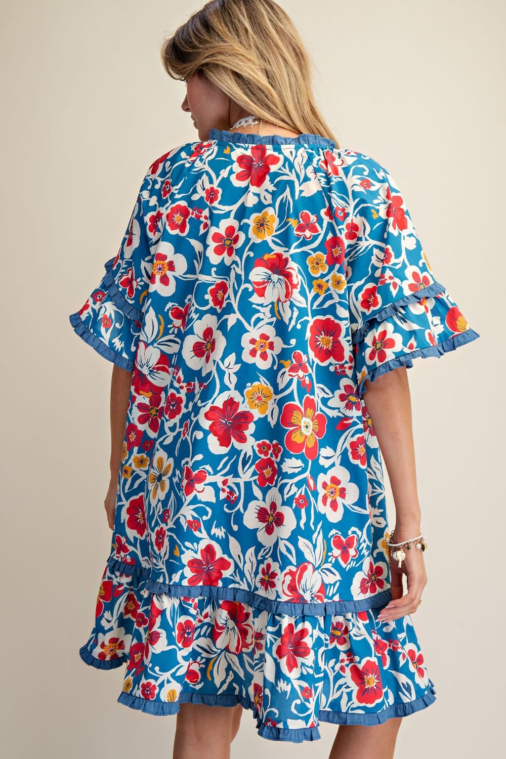 Bold Bloom Ruffle Dress