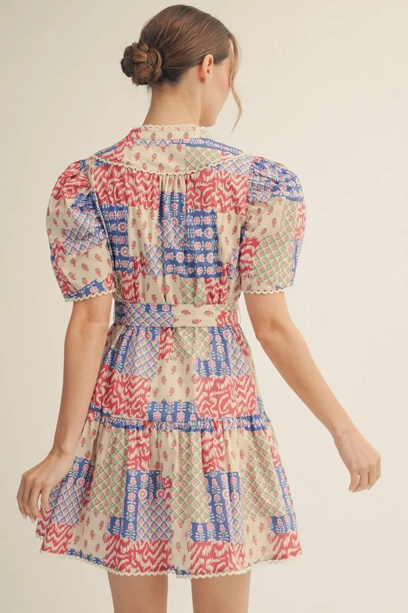Patchwork Darling Mini Dress