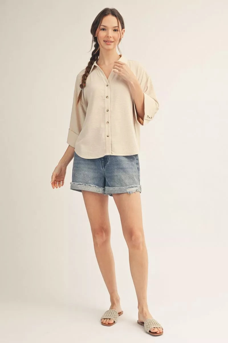 Oatmeal Ease Button Top