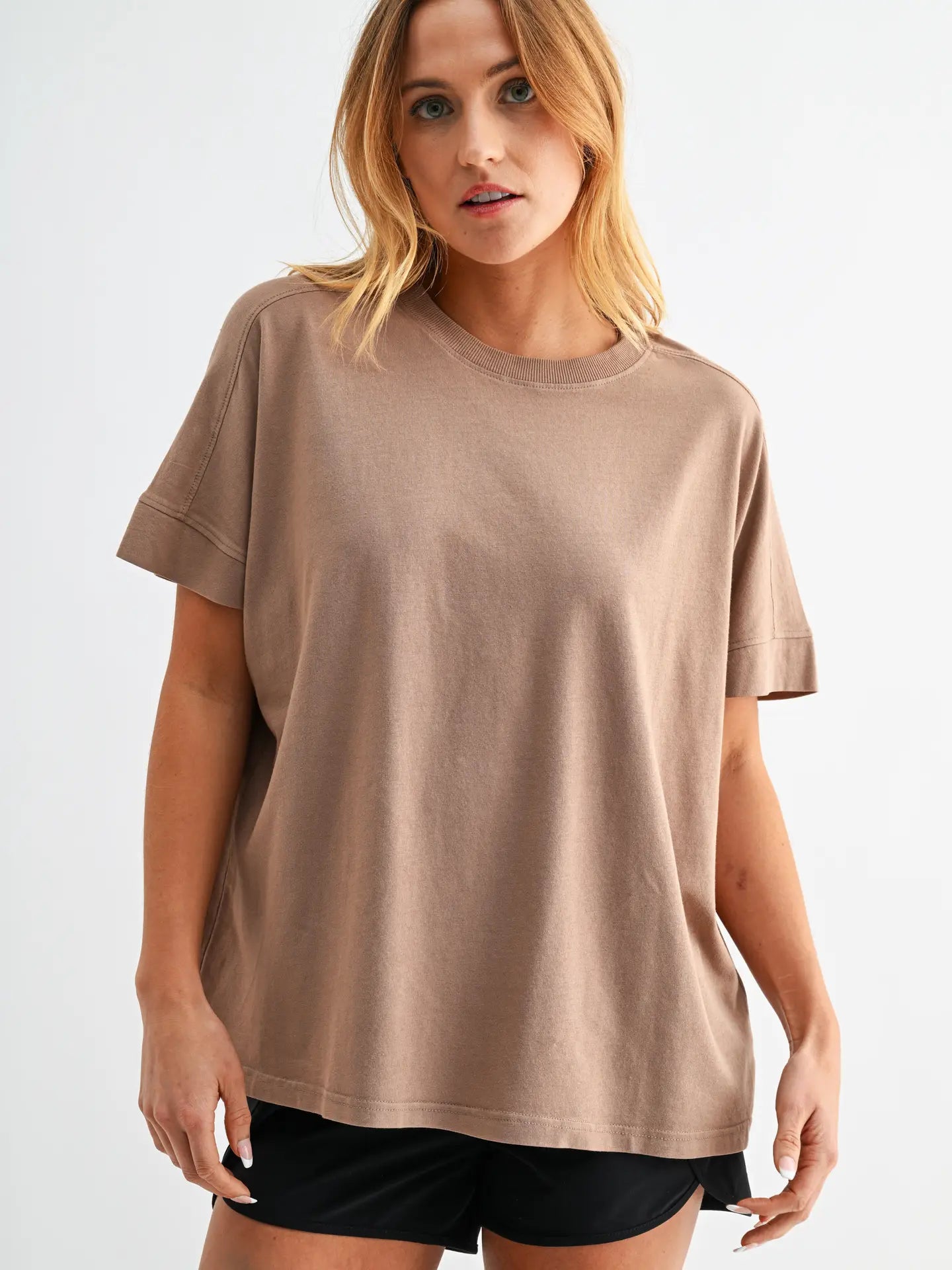 🤎 Everyday Pima Cotton Sunfade Drape Tee – Mocha