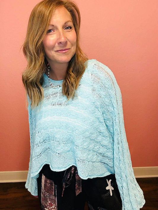 Chic & Sheer Knit Top - Teal