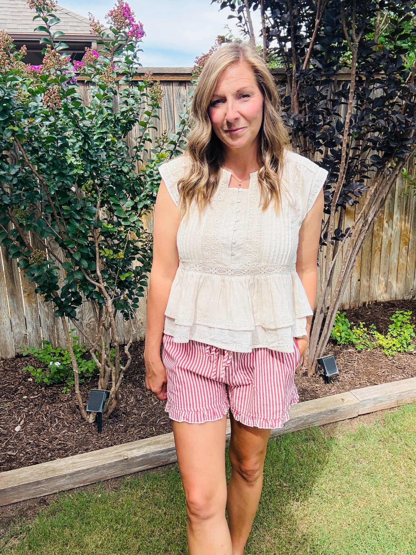 Candy Stripe Ruffle Shorts