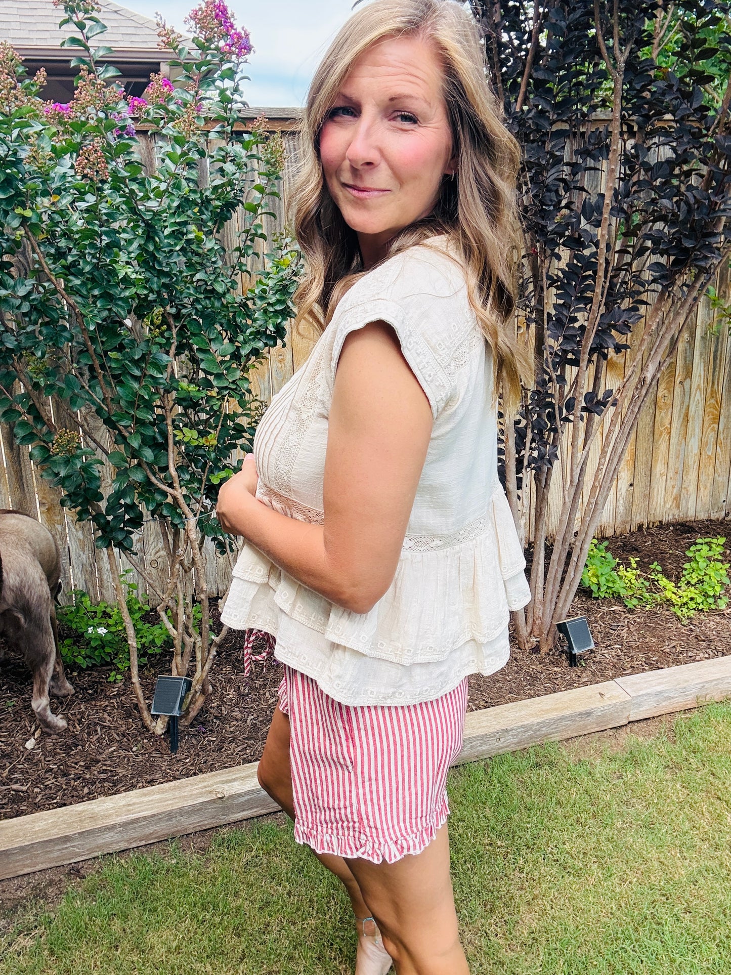 Candy Stripe Ruffle Shorts