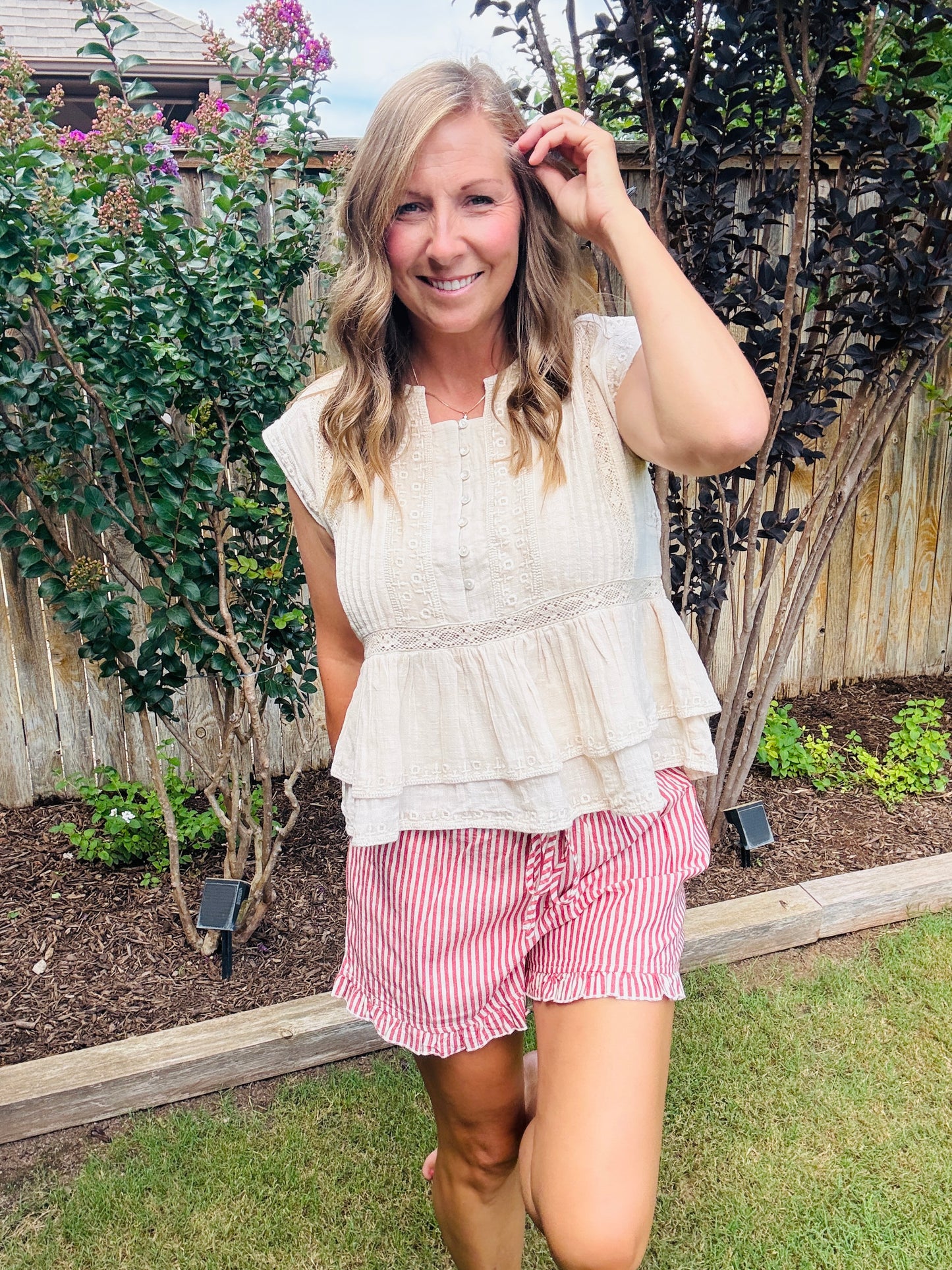 Candy Stripe Ruffle Shorts