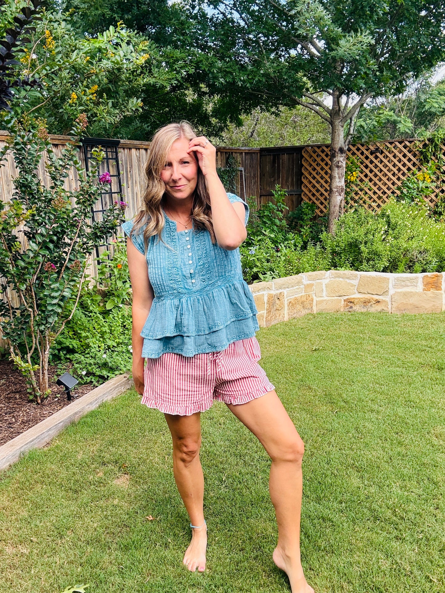 Candy Stripe Ruffle Shorts