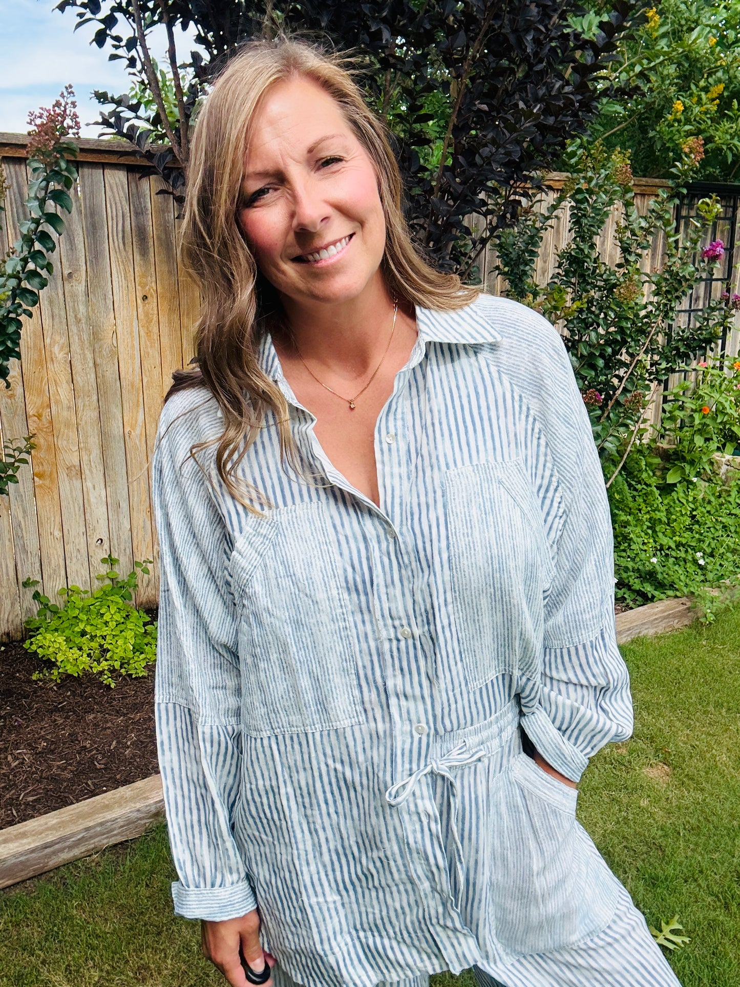 Seaside Stripe Button Down