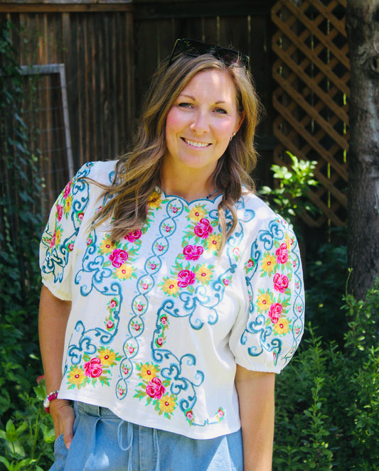 Garden Party Embroidered Top