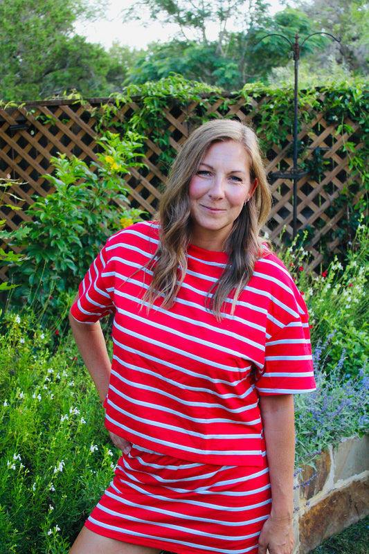 Red Hot Stripe Top