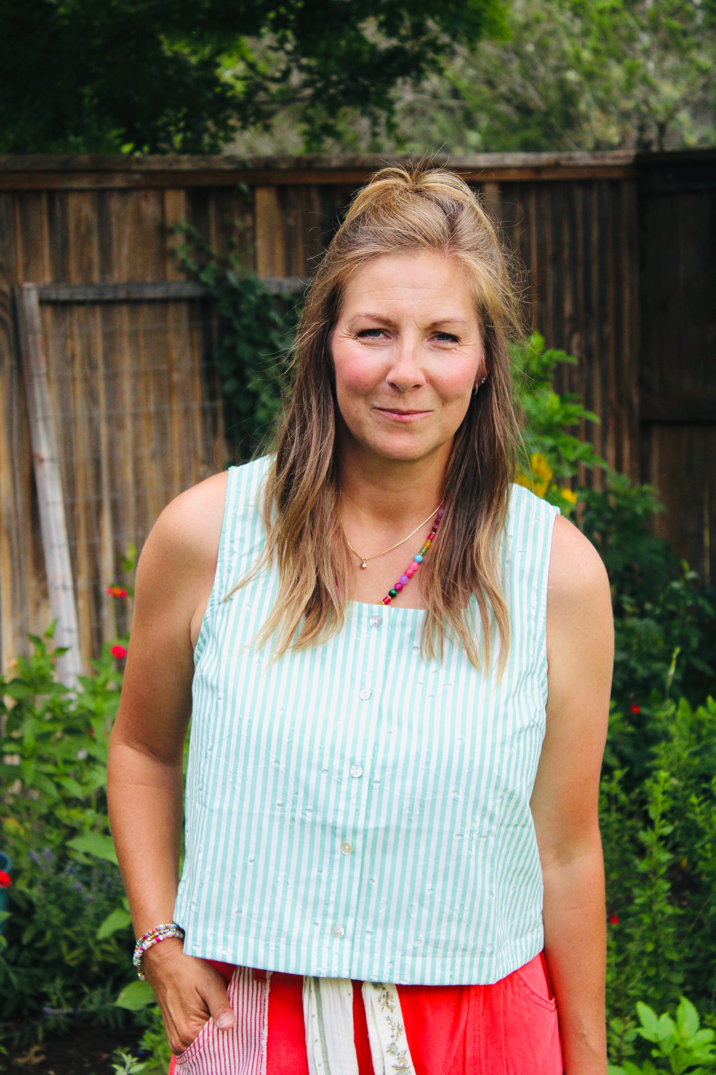 Sage Breeze Eyelet Tank
