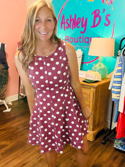 Vintage Charm Polka-Dot Dress