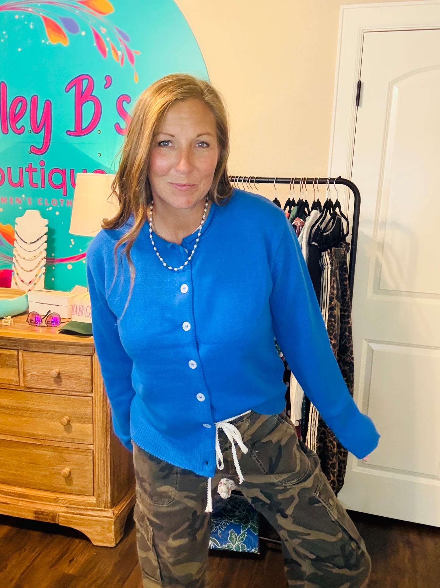 True Blue Button Cardigan