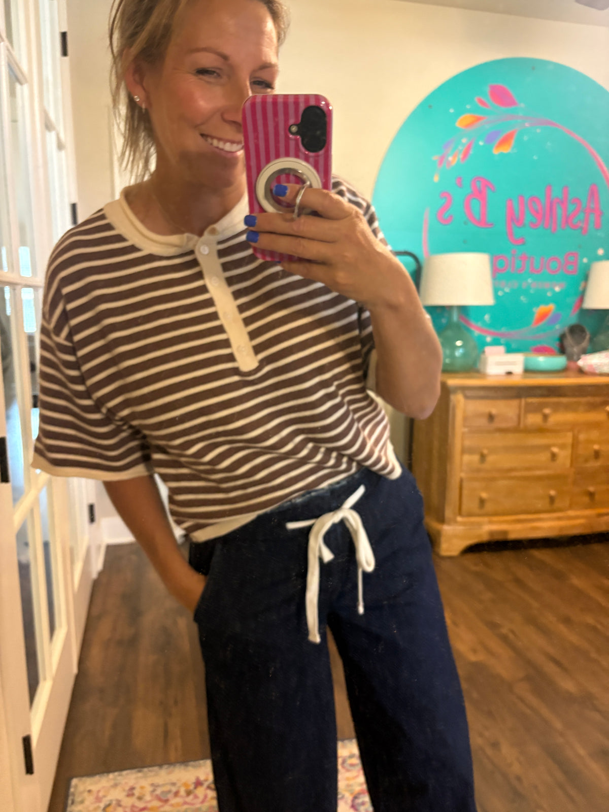 Striped Henley Sweater