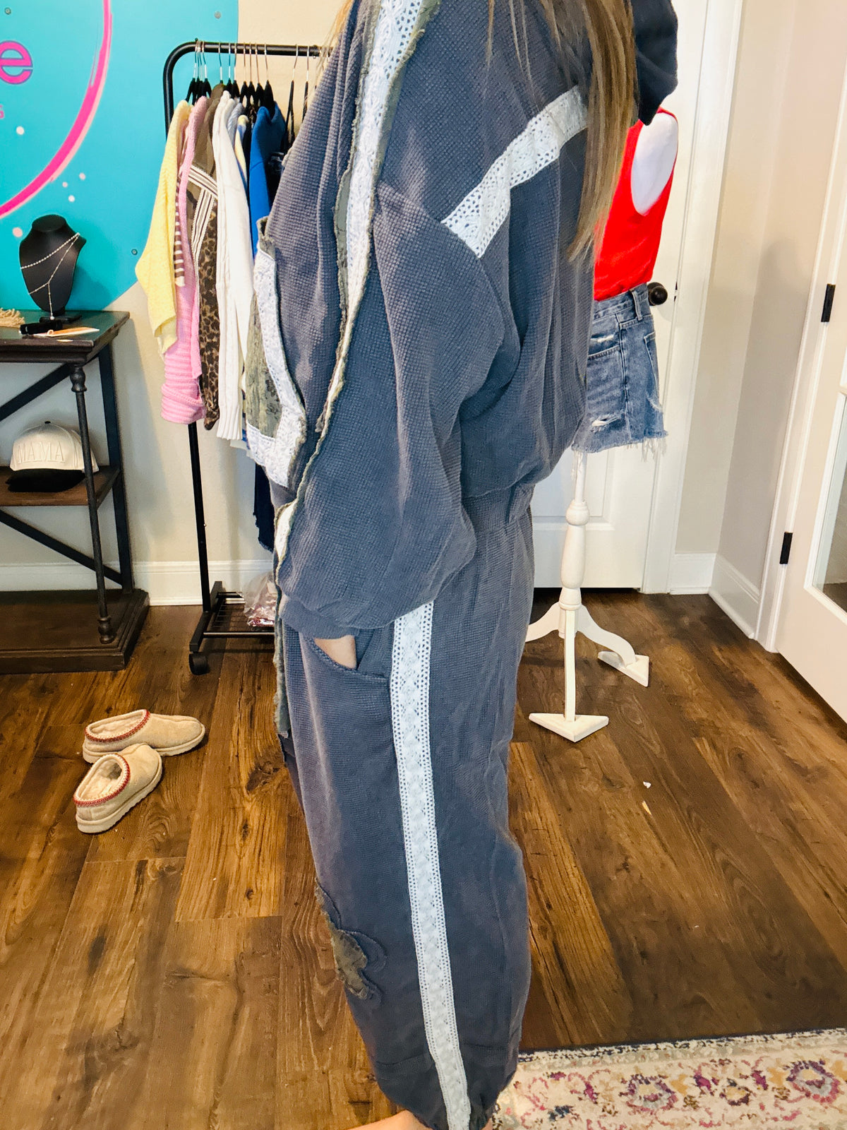 Charcoal Floral Joggers