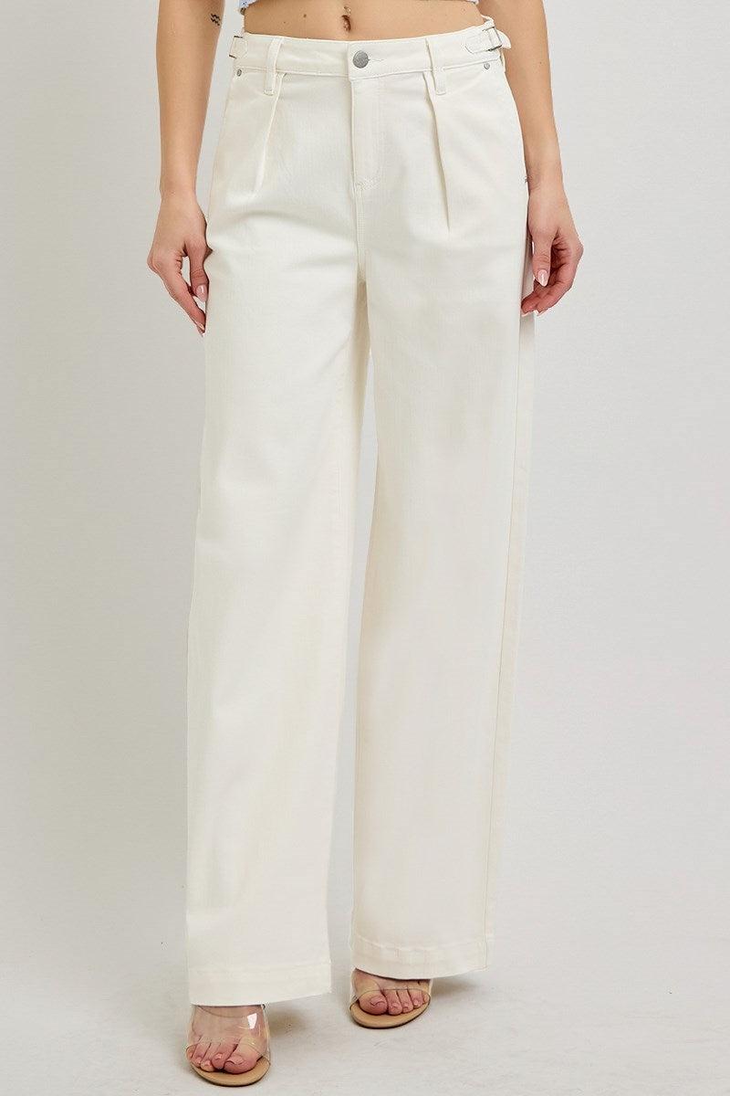 🤍 White Risen Wide Leg Jeans