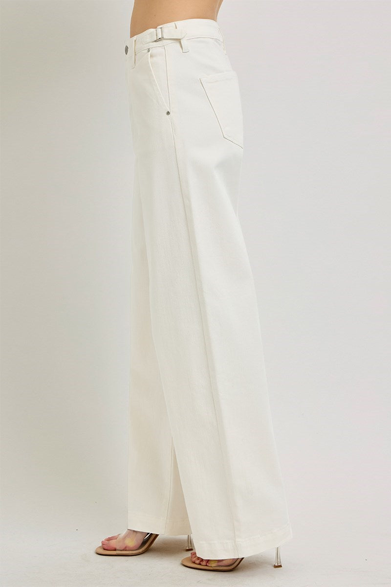 🤍 White Risen Wide Leg Jeans