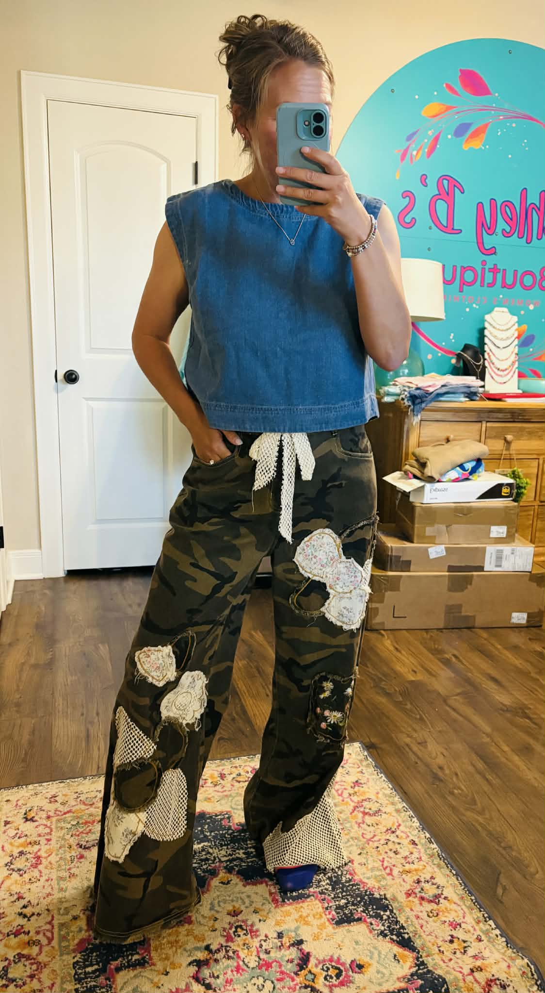 Easy Days Denim Crop Tank
