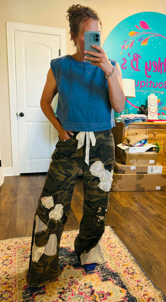 Easy Days Denim Crop Tank