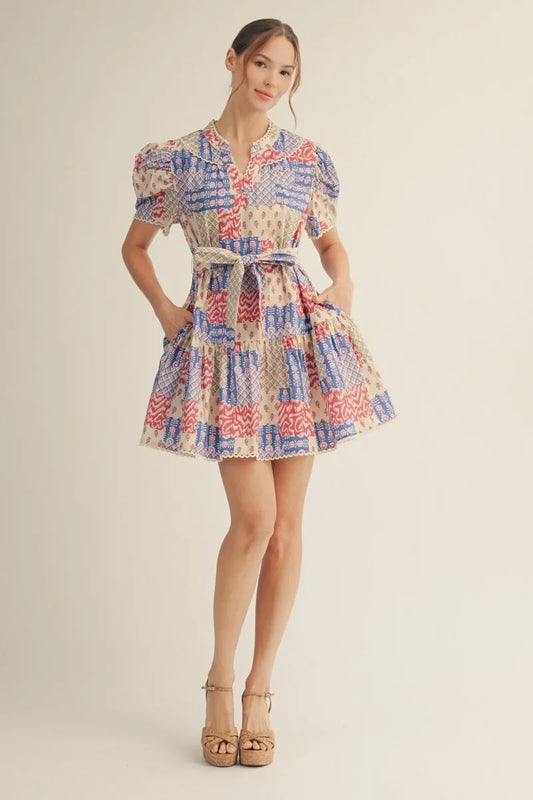 Patchwork Darling Mini Dress