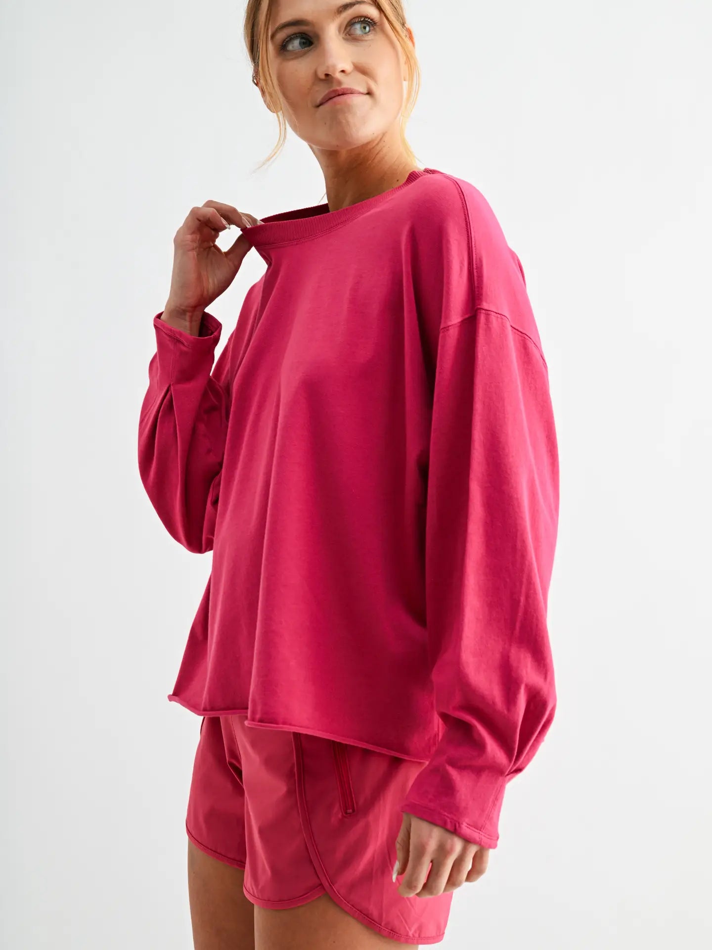 💕 All Day Pima Cotton Mineral Luxe Tee – Plum Pink