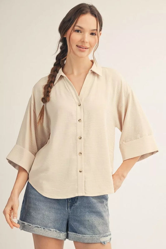 Oatmeal Ease Button Top